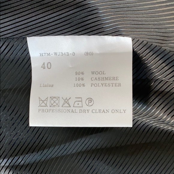 Hanii Y. Cropped Black Wool Cashmere Coat UK 40 - Picture 5 of 6